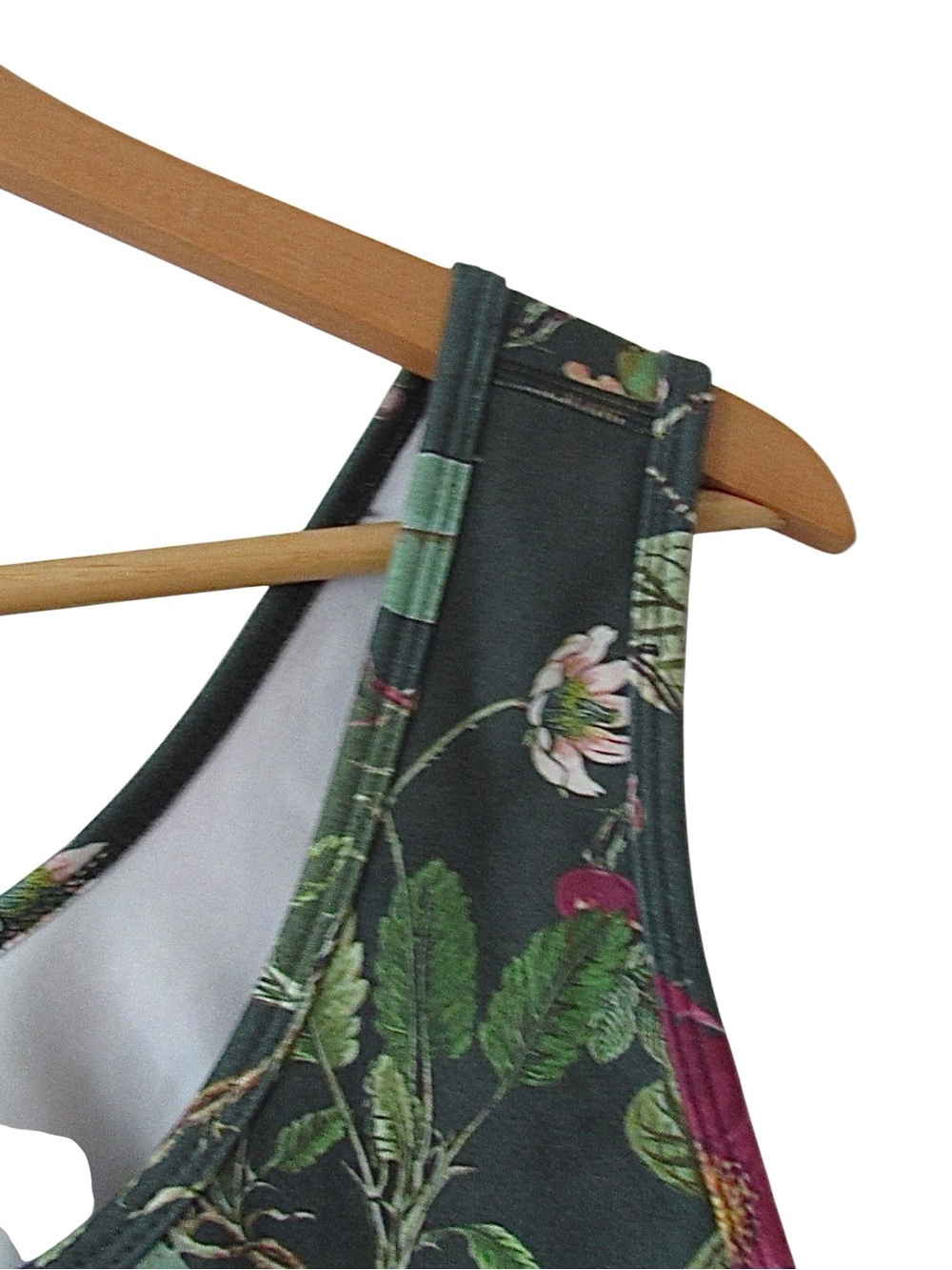 Roots x Alder Crop Top 3XL Green Garden Floral Sports Bra Athletic Activewear - Picture 4 of 10
